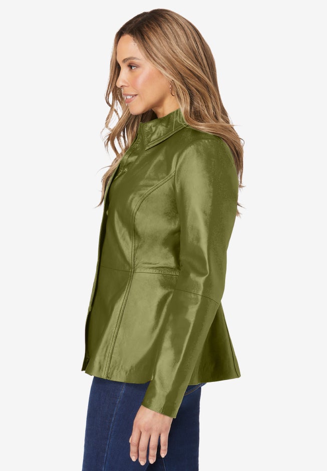 Leather Peplum Jacket image number 2