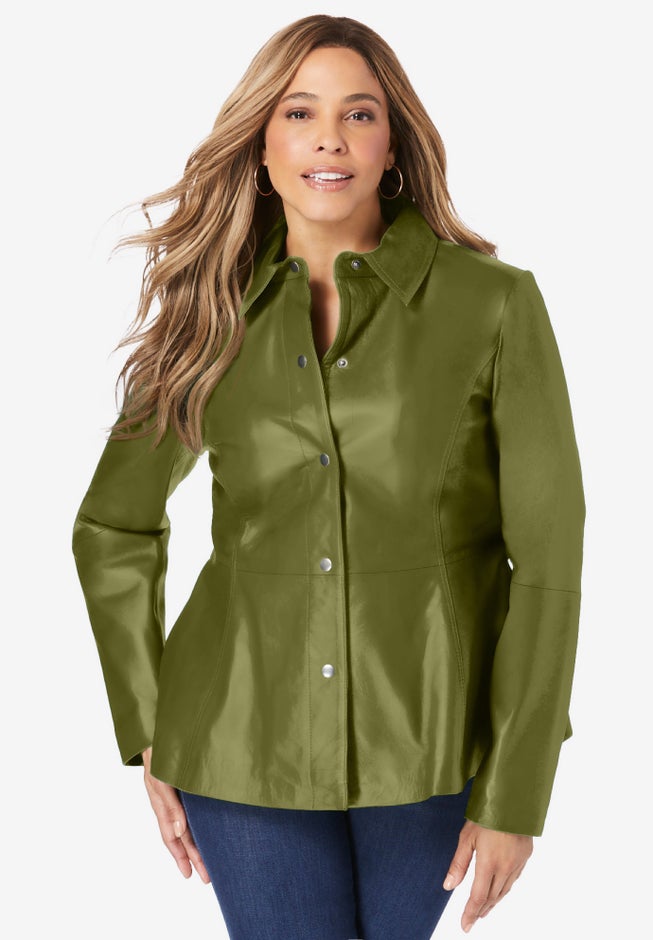 Leather Peplum Jacket image number 0