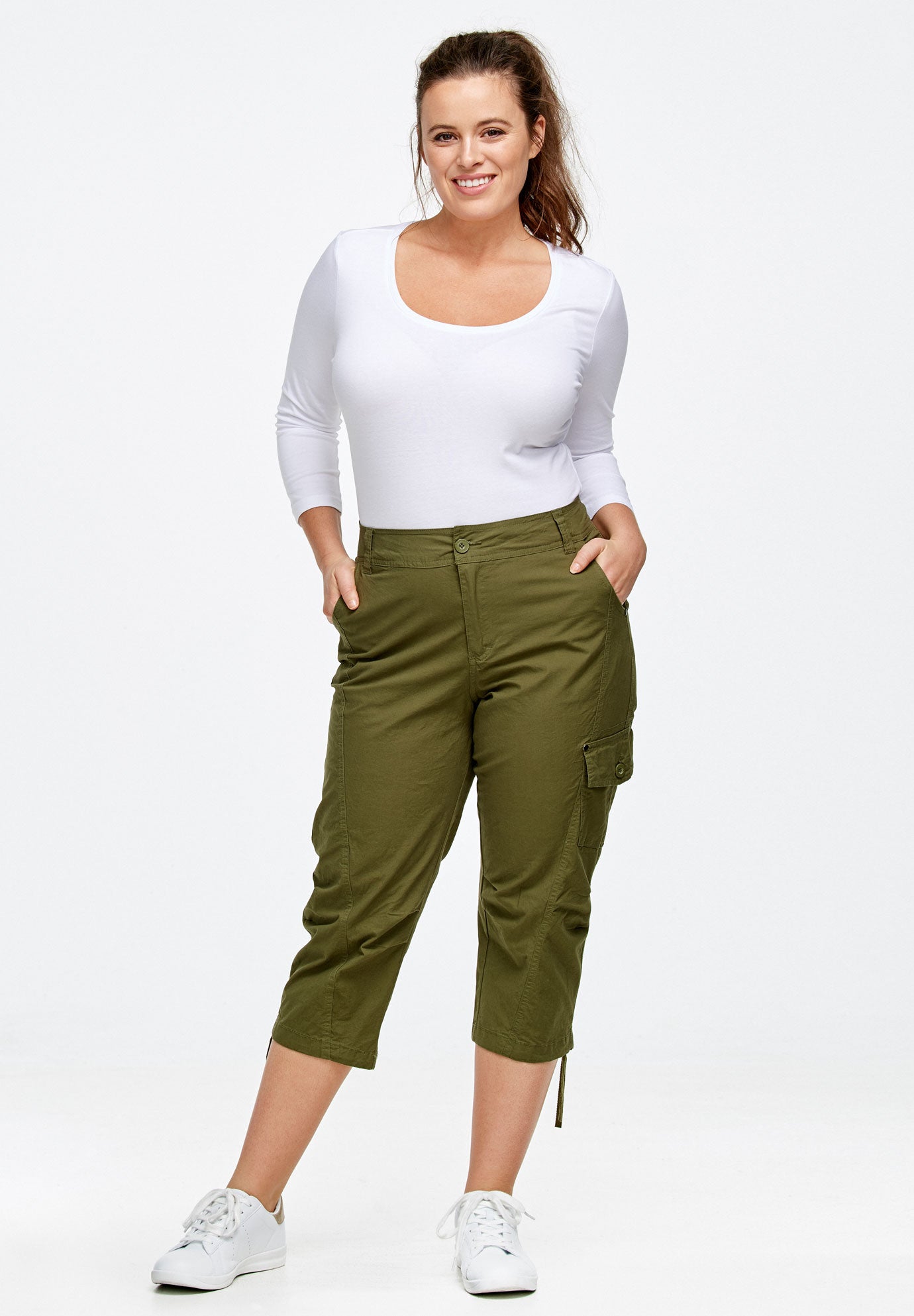 Stretch Cargo Capris by ellos&reg; image number 0