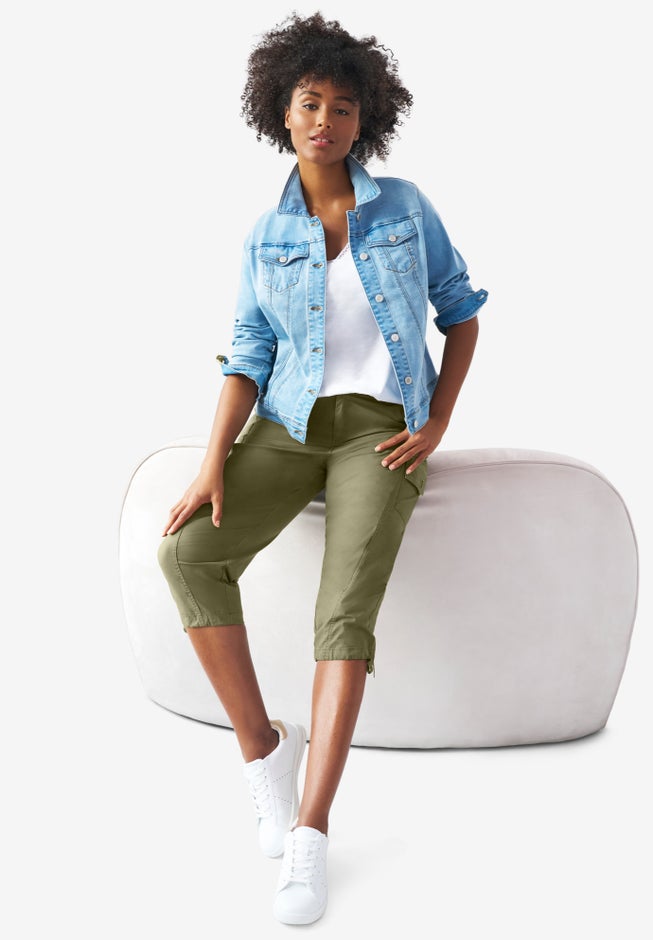 Stretch Cargo Capris by ellos® image number 2