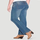 Mid-Rise Back Elastic Bootcut Stretch Jeans image number null