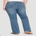 Stretch Mid-rise Back Elastic Bootcut Jeans image number null