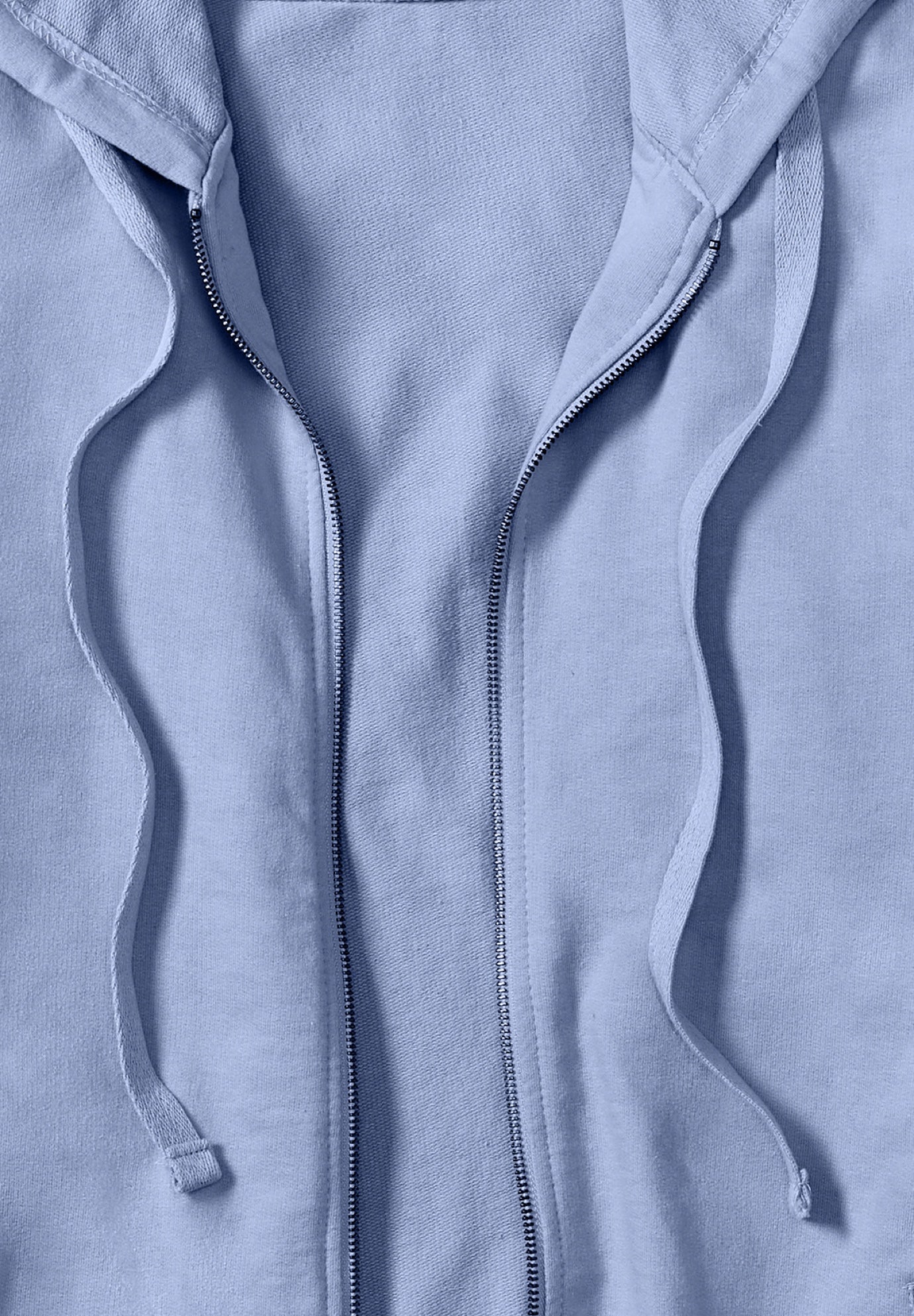 French Terry Long Zip Front Hoodie image number 3