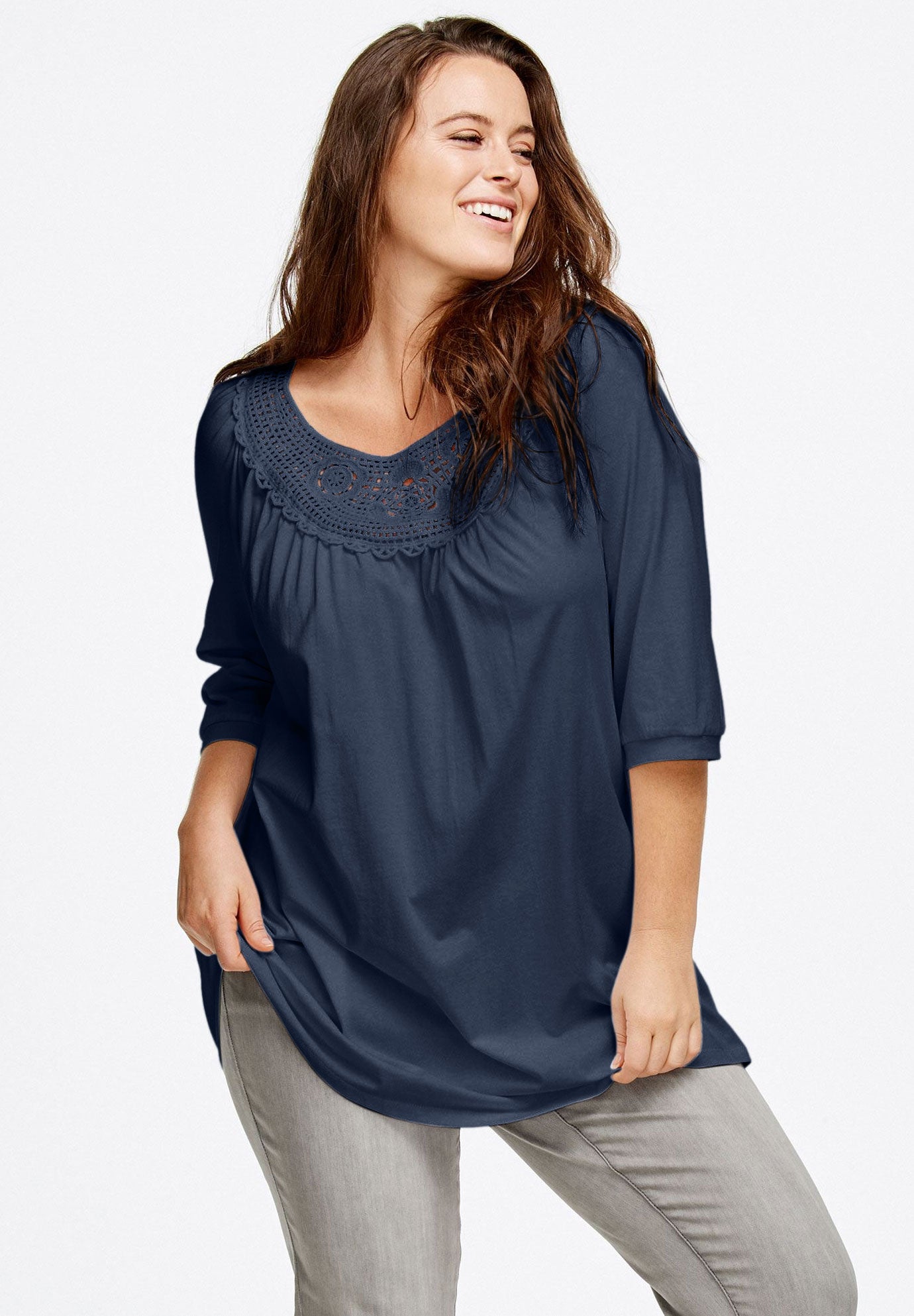 Crochet Trim Tunic image number 0