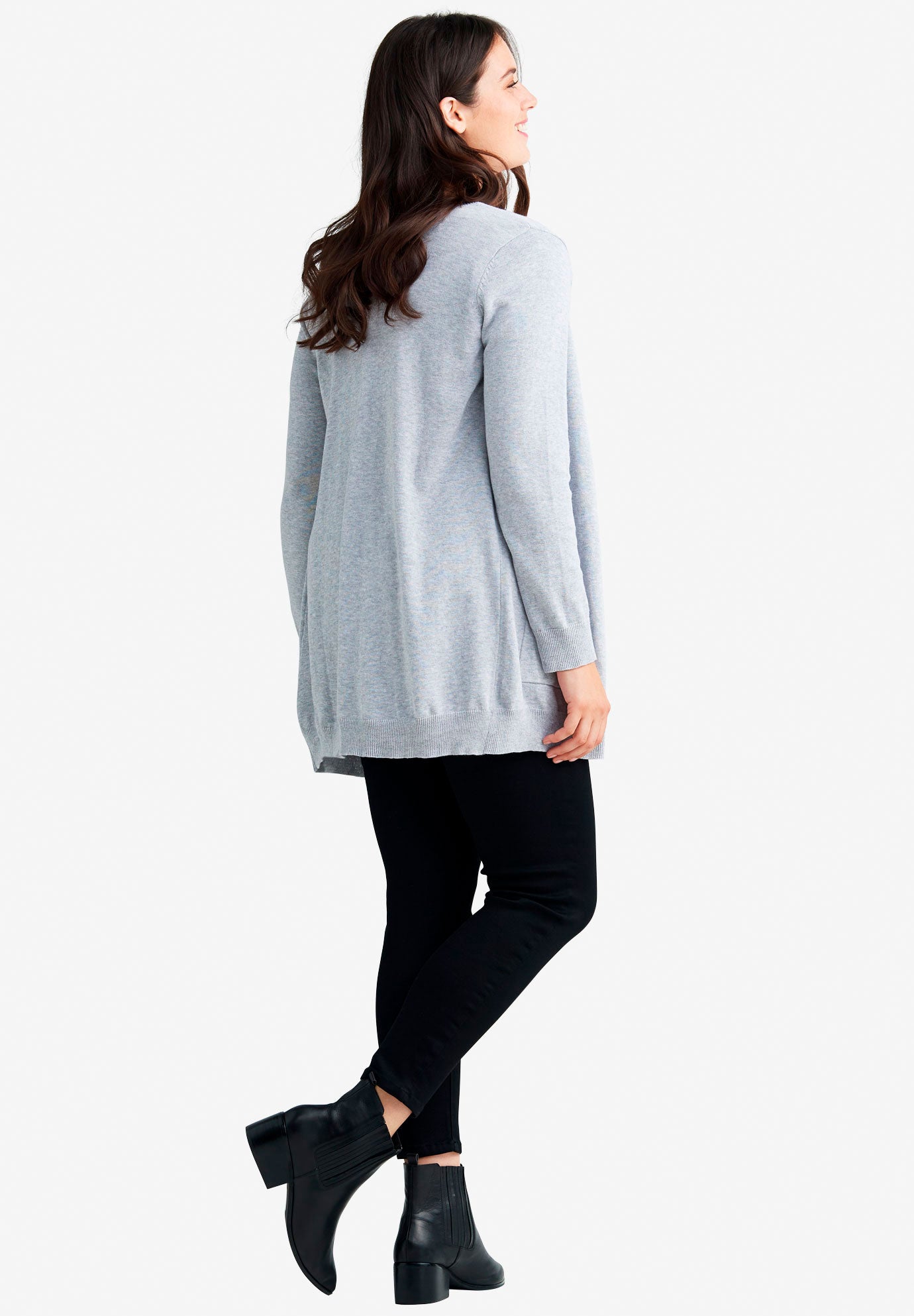 V-Neck Button-Front 100% Cotton Boyfriend Cardigan image number 1