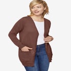 V-Neck Button-Front 100% Cotton Boyfriend Cardigan image number null