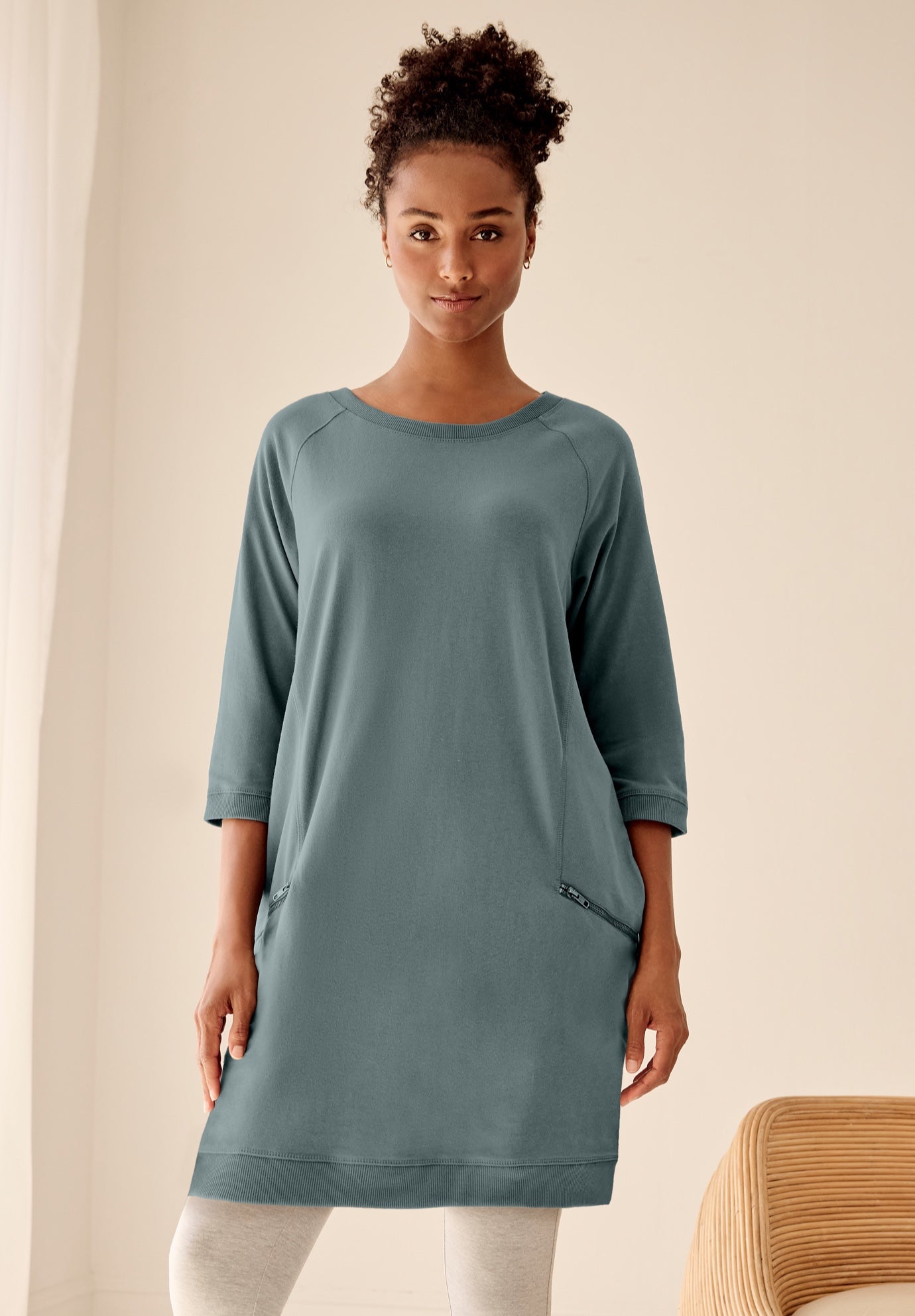 French Terry Zip Pocket Tunic image number 0