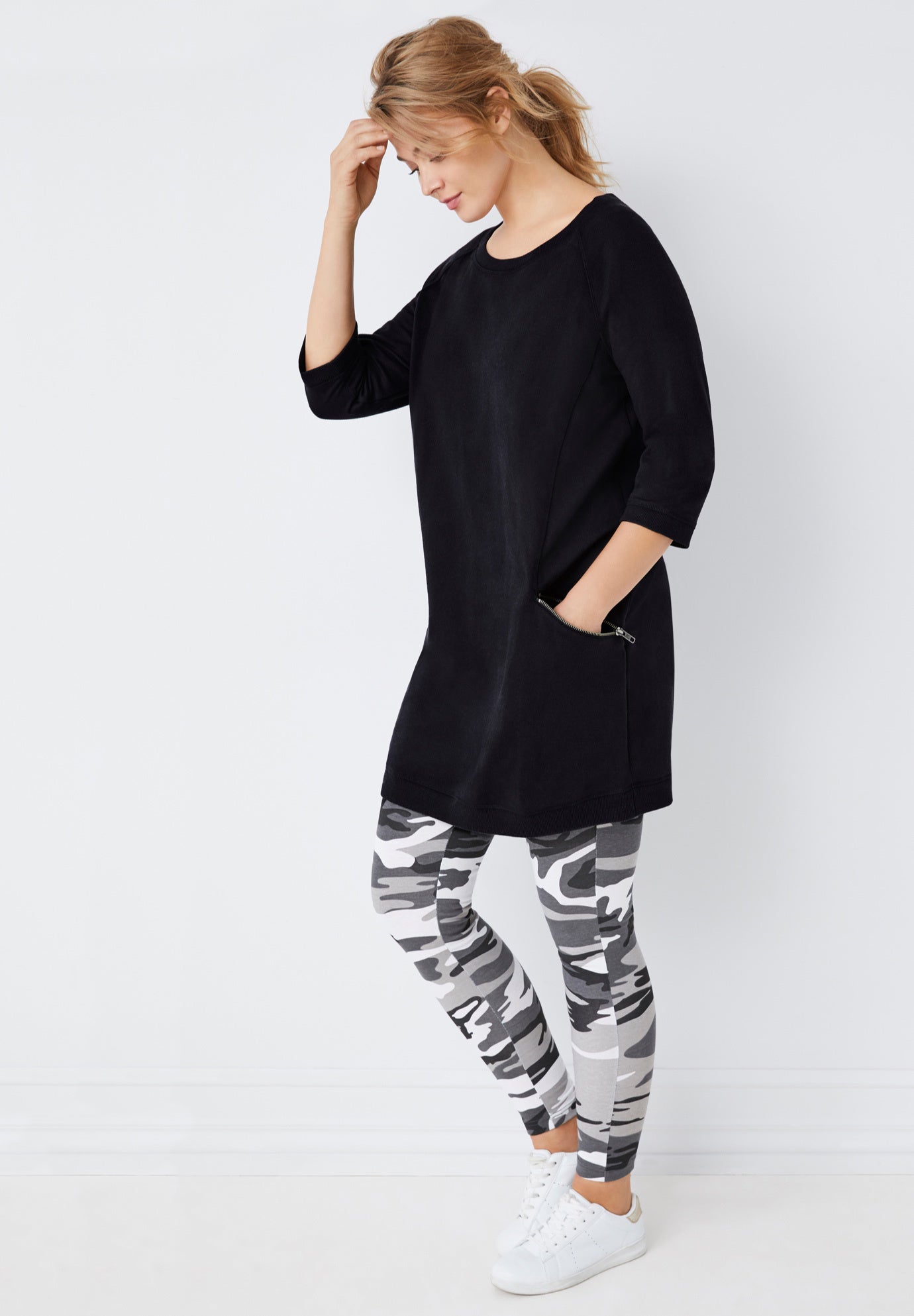 French Terry Zip Pocket Tunic image number 3