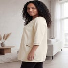 Ellos Studio French Terry Zip-Pocket Long Sleeve Scoopneck Tunic image number 2
