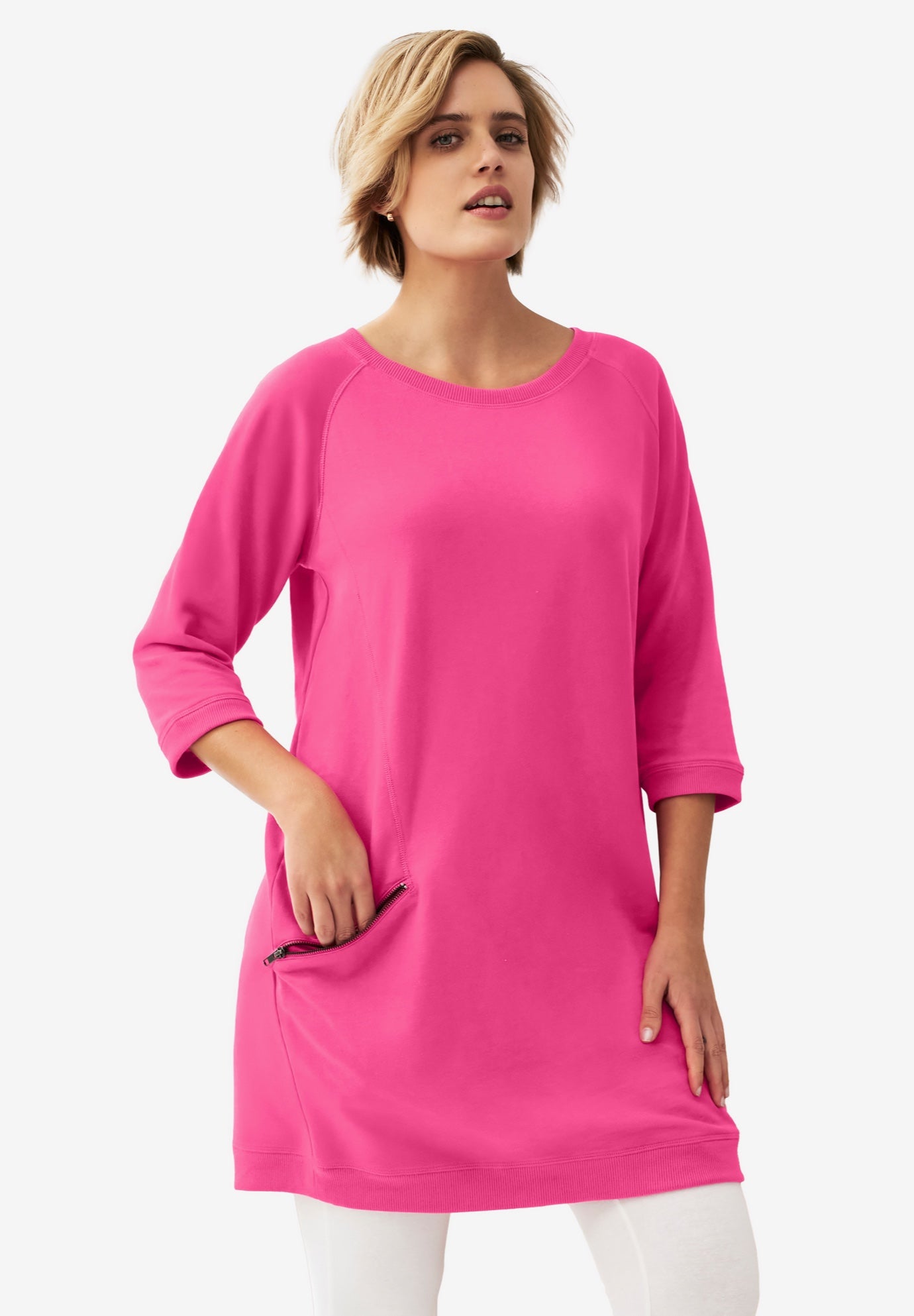 French Terry Zip Pocket Tunic image number 0