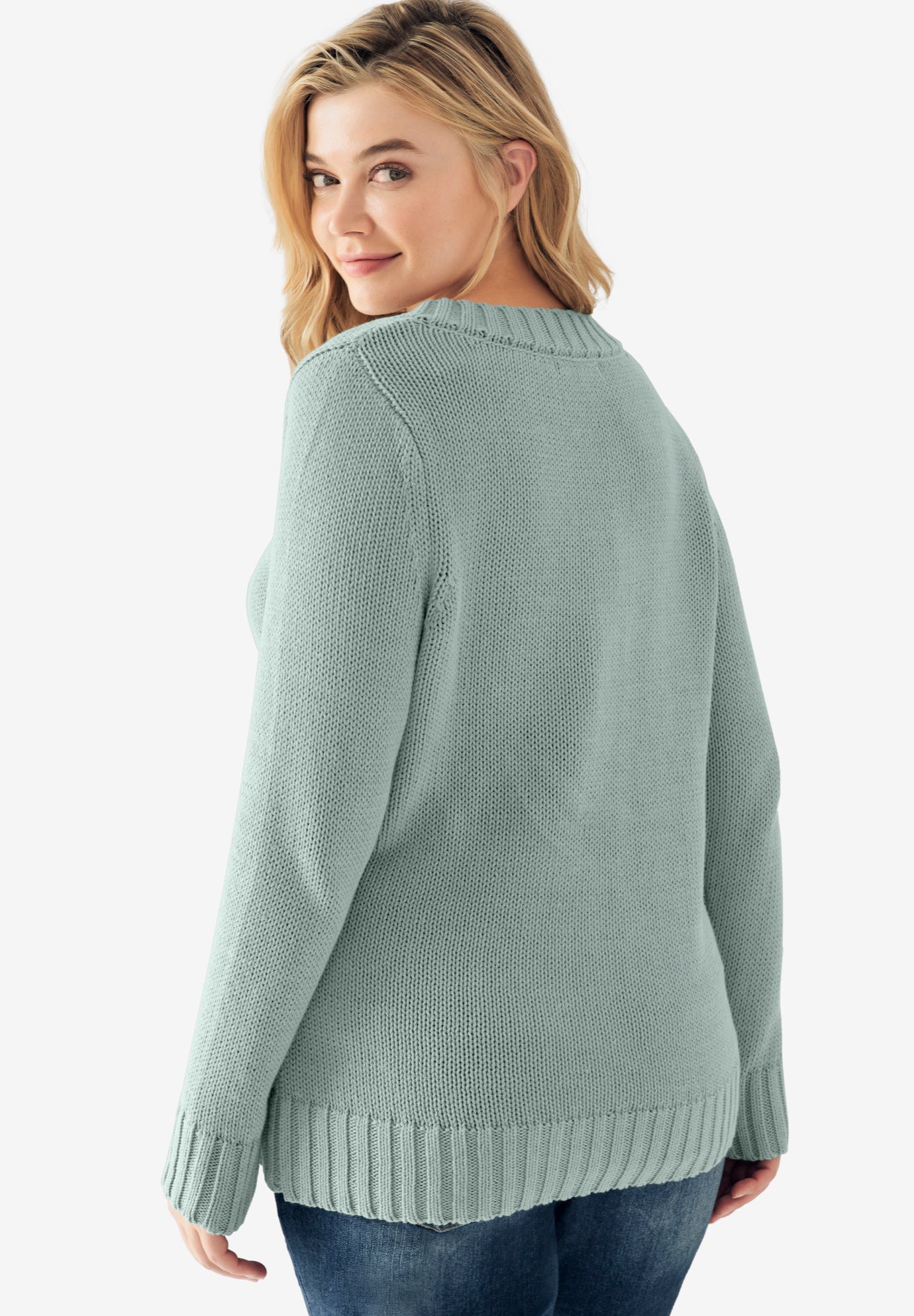 Button Y-neck Sweater image number 1