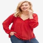 Tie Neck Peasant Tunic image number null