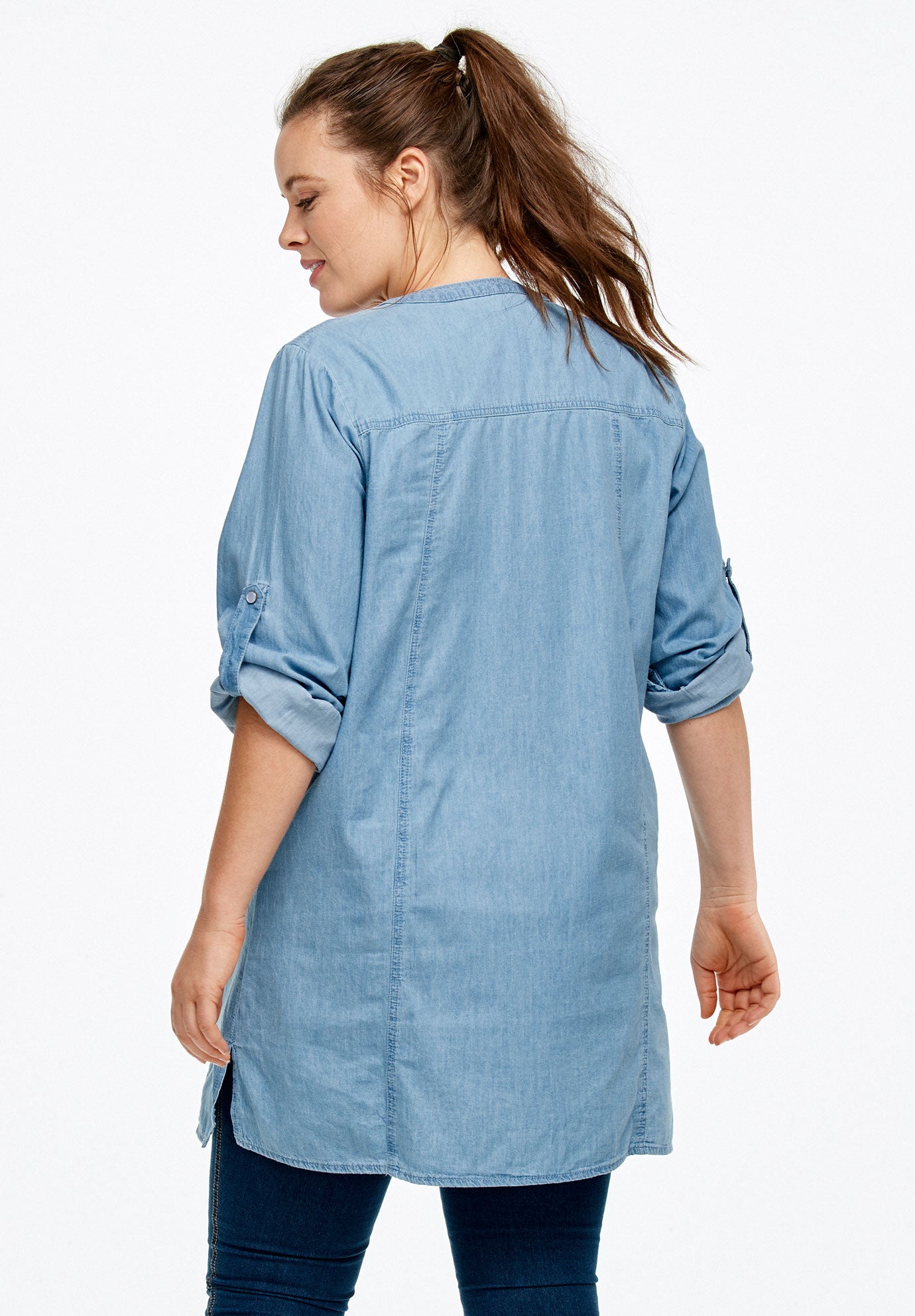 Snap Front Denim Tunic image number 1