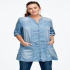 Snap Front Denim Tunic image number null