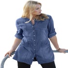 Snap Front Denim Tunic image number null