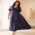 100% Cotton A-line Maxi Dress image number null