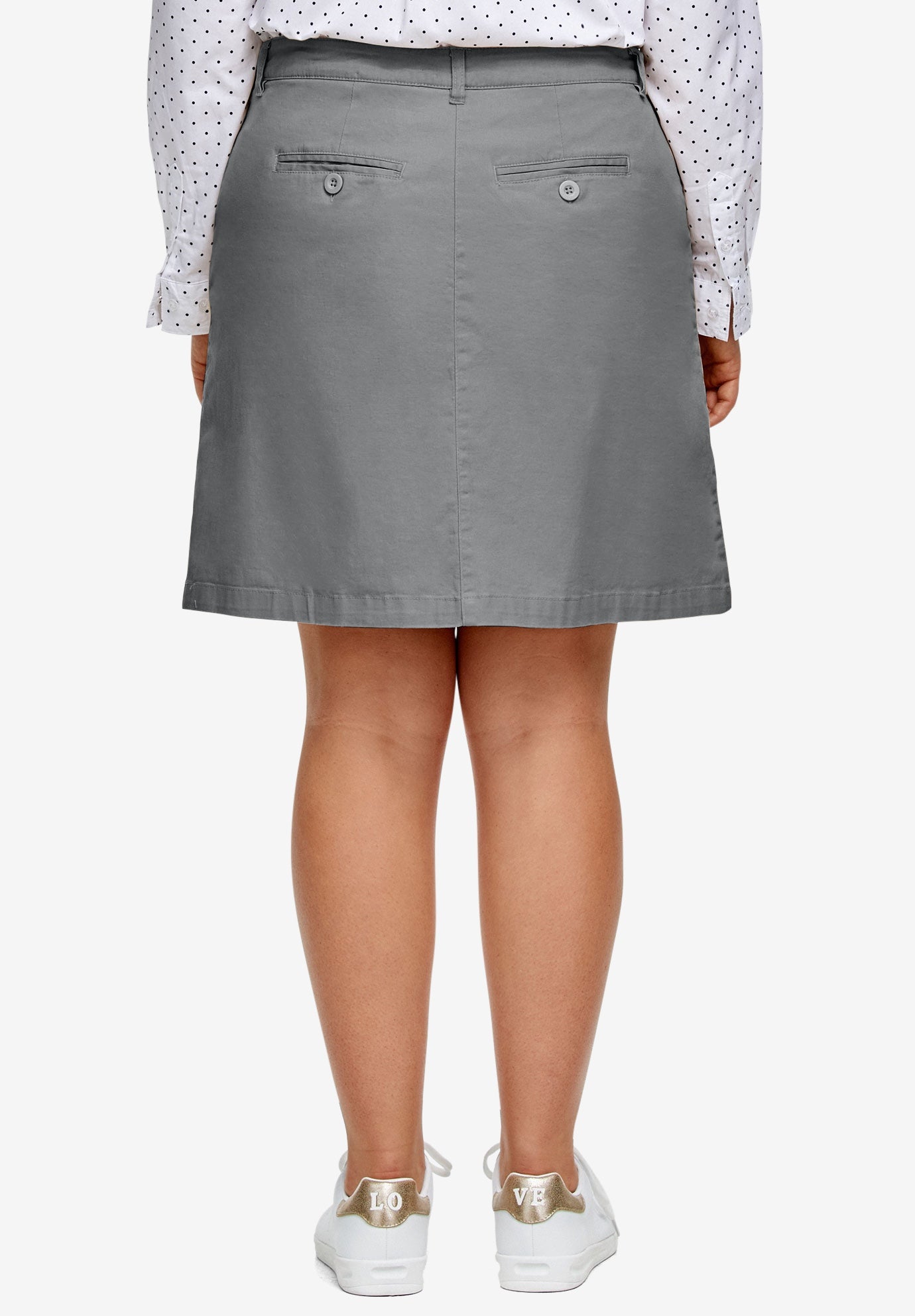 Mid-Rise Stretch Cotton Chino Skort image number 1