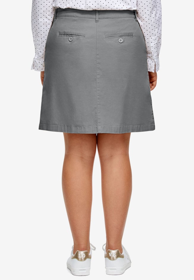Mid-Rise Stretch Cotton Chino Skort image number 1