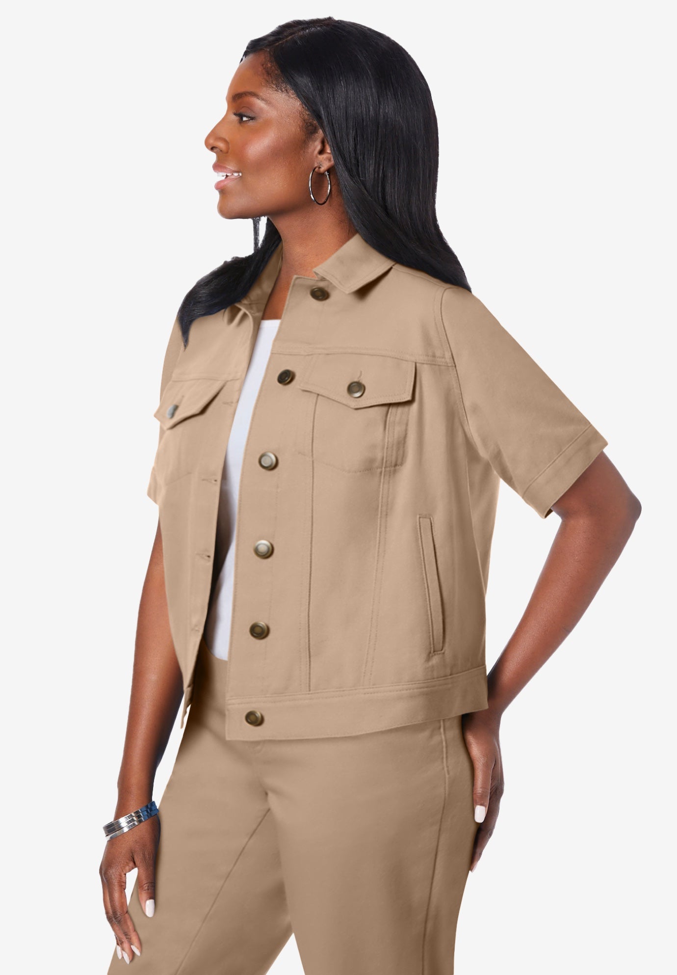 Short Sleeve Denim Jacket image number 2