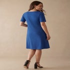 Stretch Cotton Square Neck Midi Dress image number null