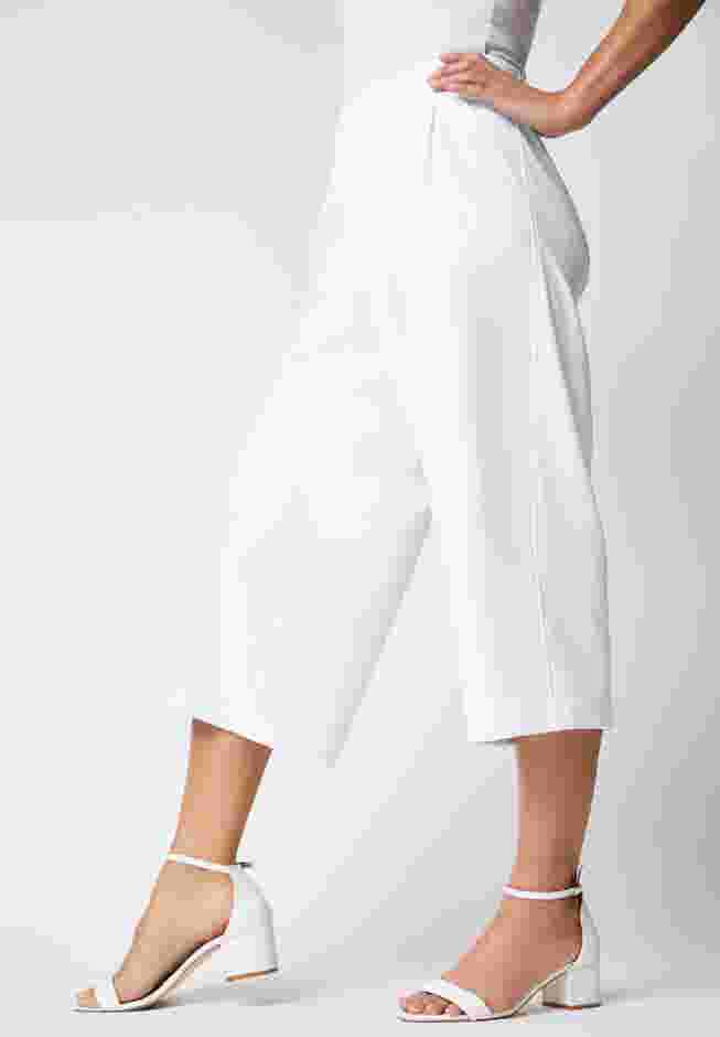 Wide-Leg Crop Crepe Pants image number 1