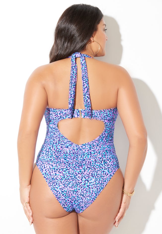 Tie Front Halter One Piece image number 1