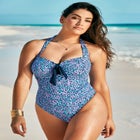 Tie Front Halter One Piece image number null