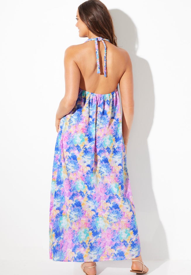 Braided Strap Gauze Maxi Dress image number null