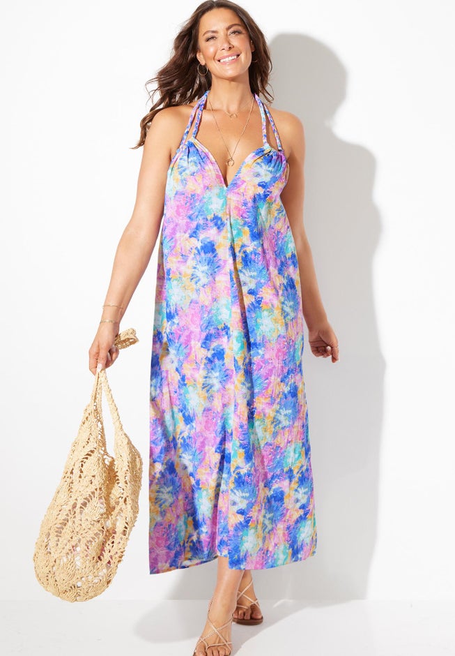 Braided Strap Gauze Maxi Dress image number null