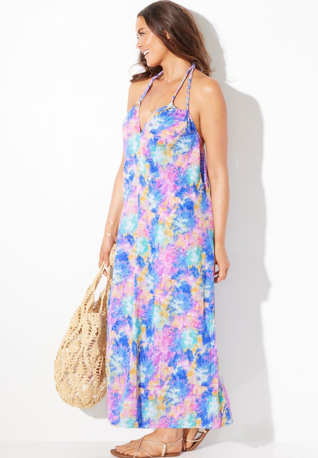 Braided Strap Gauze Maxi Dress image number null