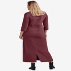 Three-Quarter Sleeve Knit Maxi Dress image number null