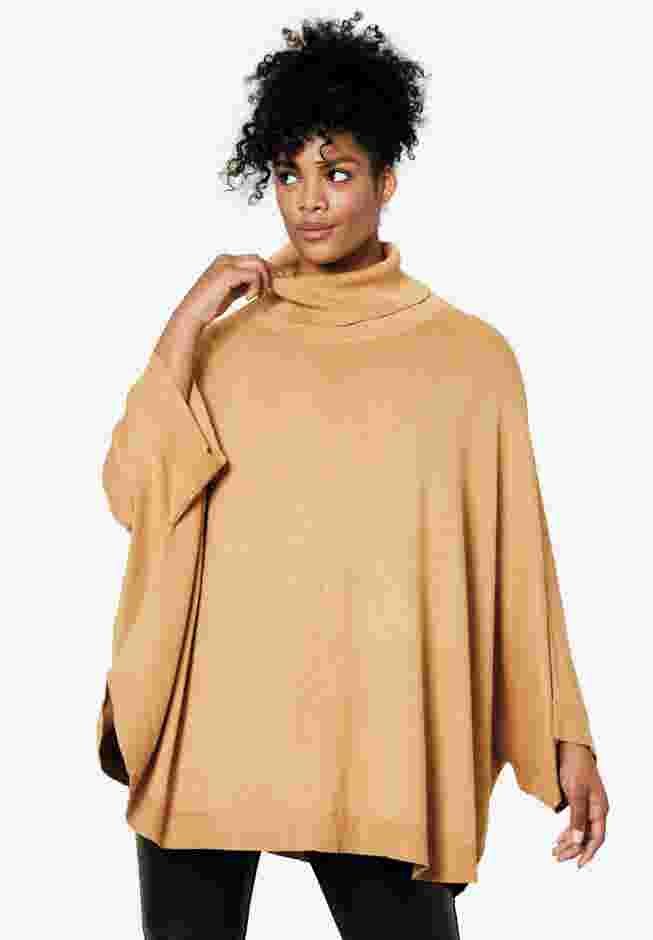 Turtleneck Poncho Sweater image number 0