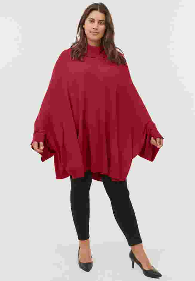 Turtleneck Poncho Sweater image number 1