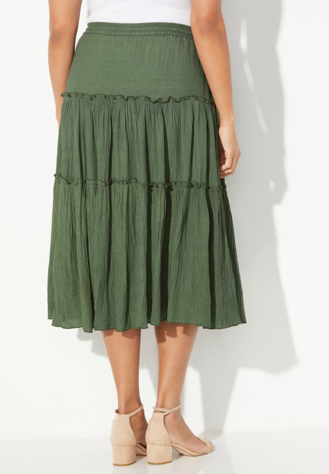 Tiered Midi Skirt image number null