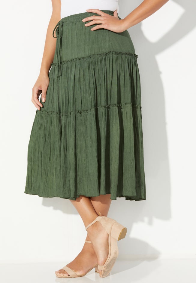 Tiered Midi Skirt image number null