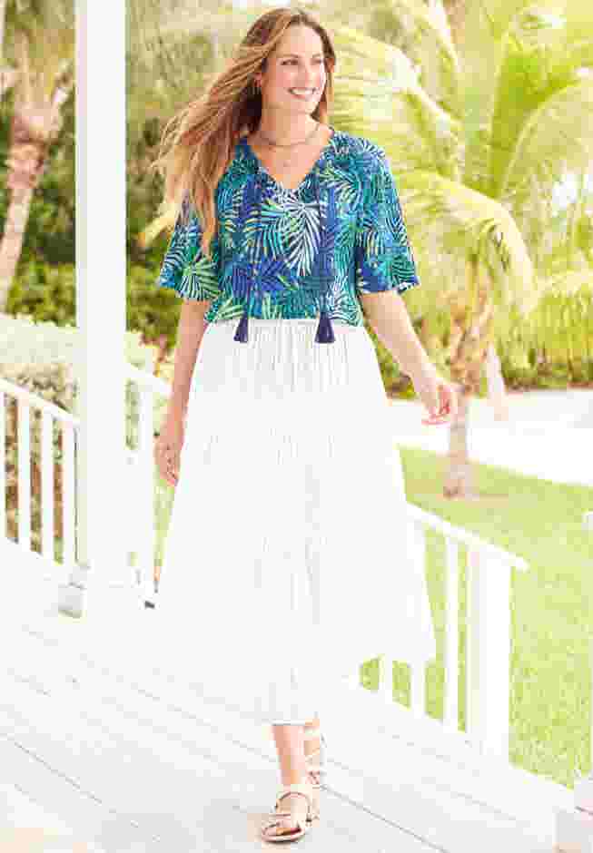 Tiered Midi Skirt image number 4