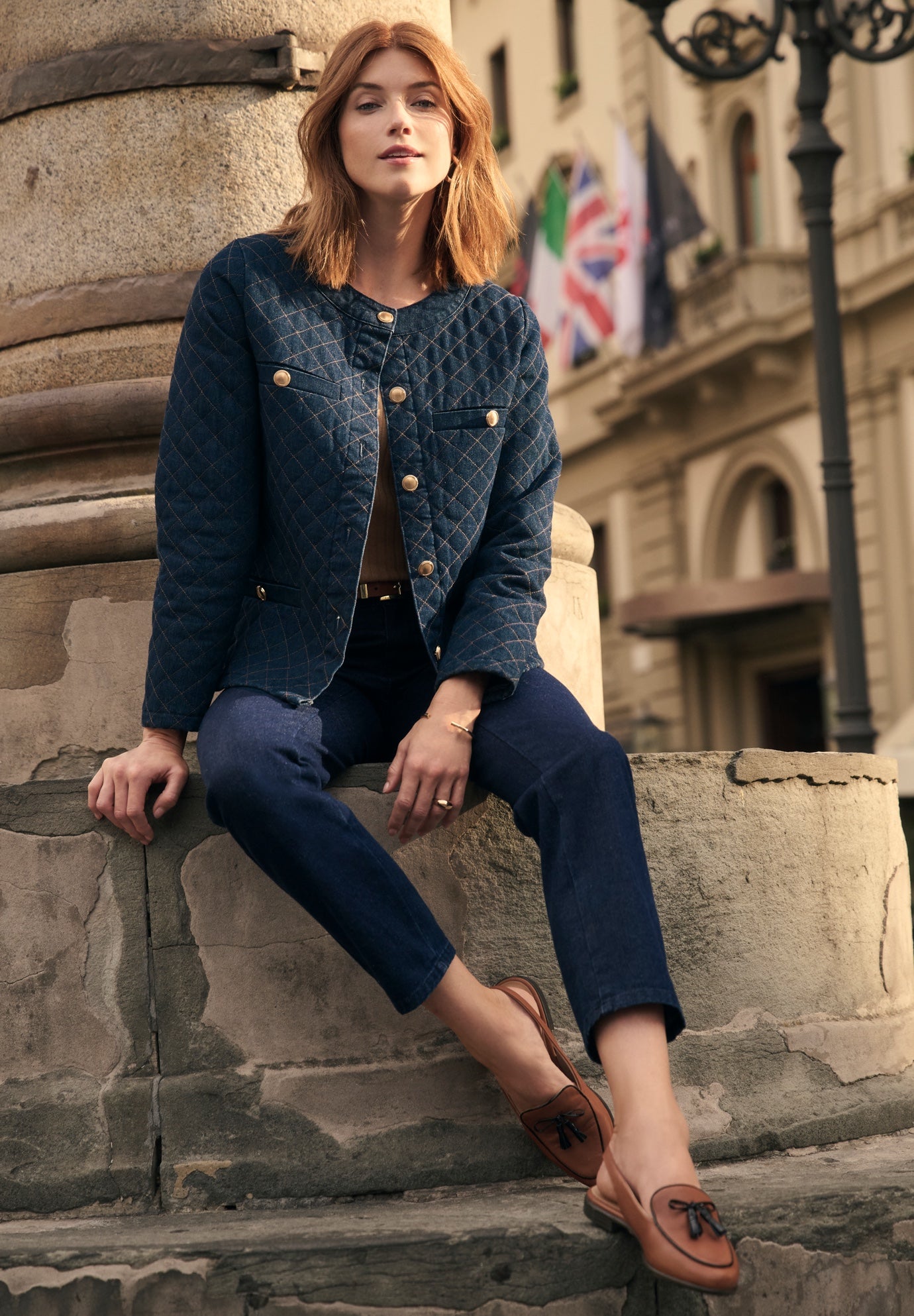 QUITLED DENIM LADY JACKET image number 0