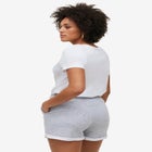 French Terry Drawstring Elastic Waist Shorts image number null