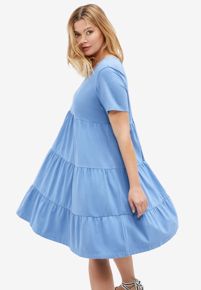 Tiered Knit Tee Dress image number 3