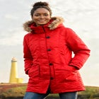 Faux Fur Trim Two-Way Zip-Front Mid-Length Parka image number null