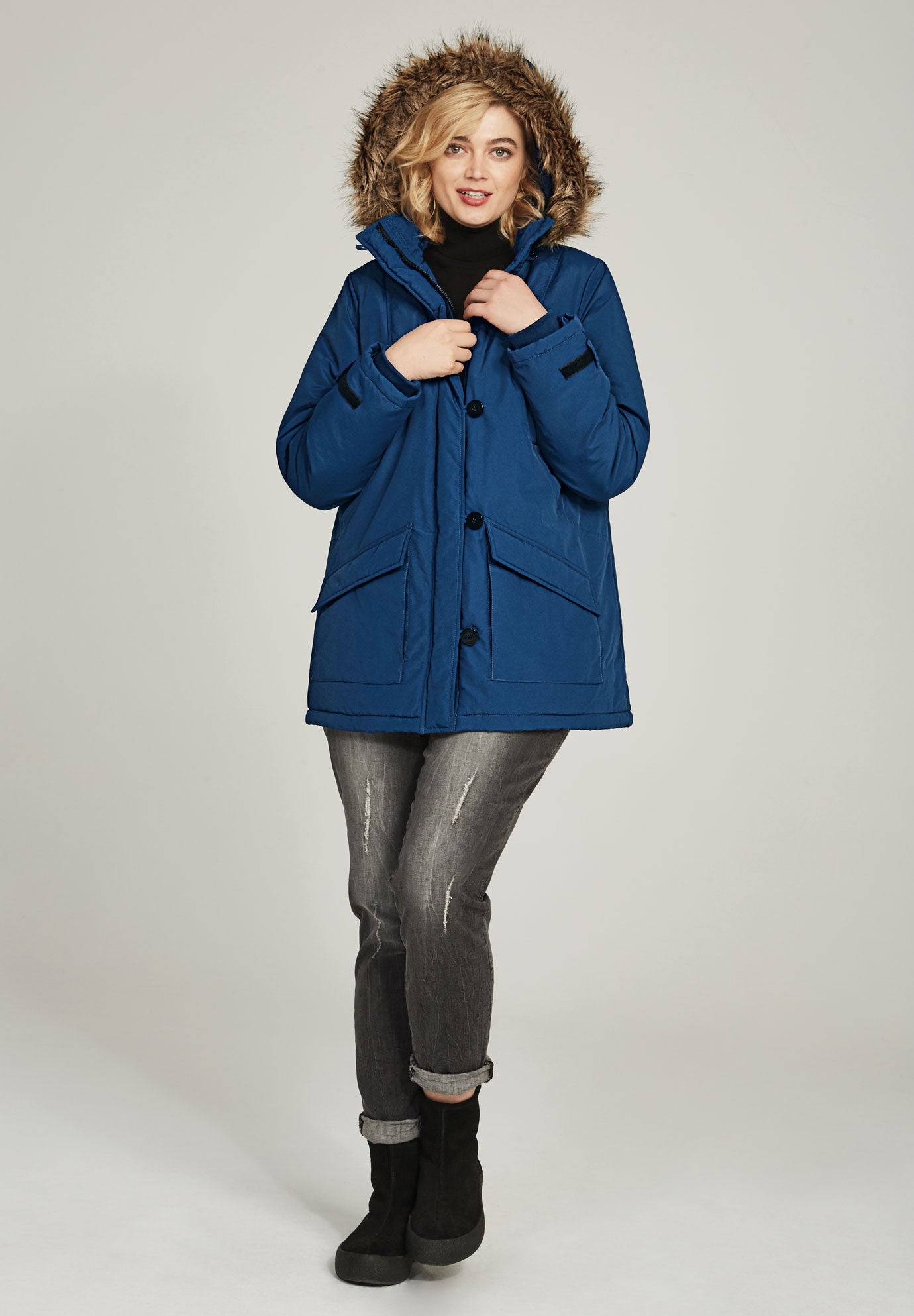 Faux Fur Trim Parka image number 3