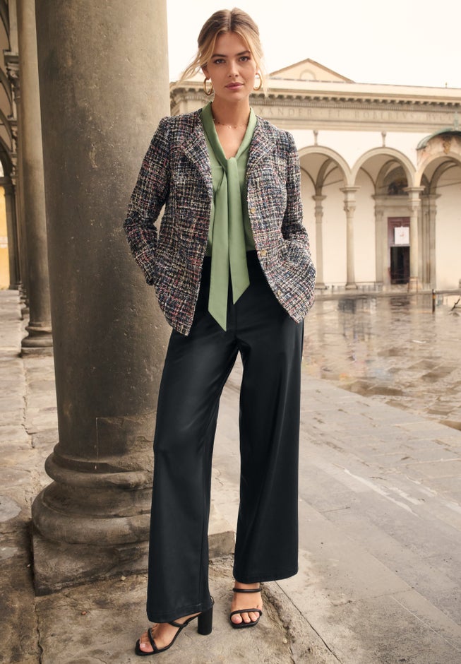 Faux Leather Wide Leg Trouser image number 0