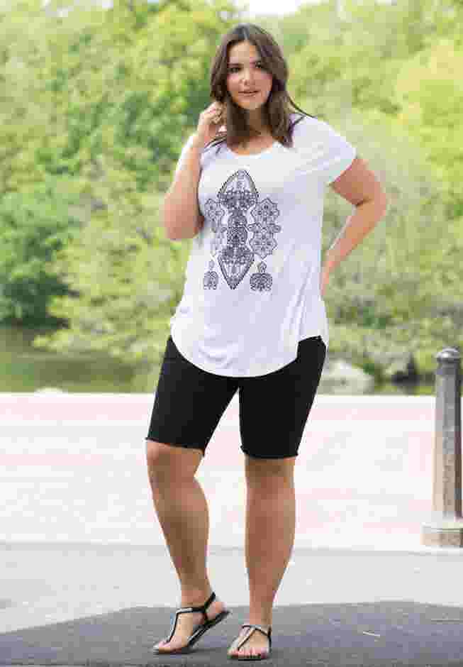 Button-Front Denim Shorts image number 1