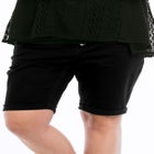 Mid-Rise Button-Front Stretch Denim Shorts image number null