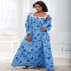 Long 2-Piece Cabbage-Rose Peignoir Set image number 0