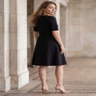 Stretch Ponte Flare Dress image number null