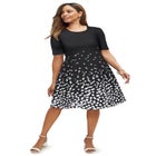 Stretch Ponte Flare Dress image number null