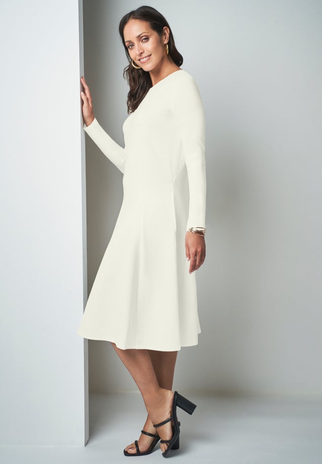 Long Sleeve Stretch Ponte Dress image number 2