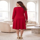 Long Sleeve Stretch Ponte Dress image number 1