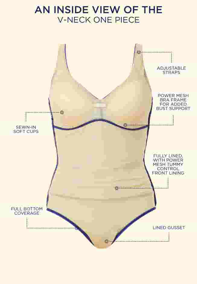 V-Neck One Piece Swimsuit image number 7